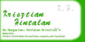 krisztian hintalan business card